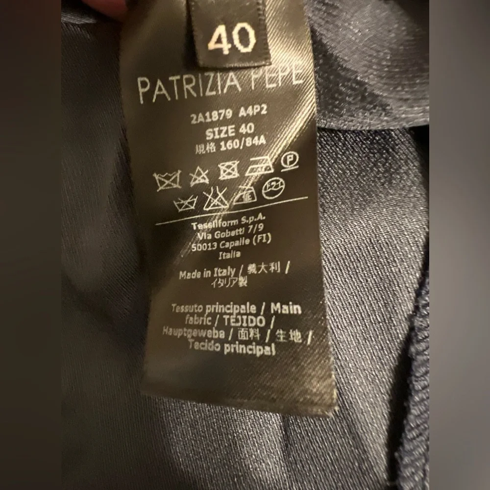 Patrizia Pepe $807 Sera Navy Blue Abito Maxi Dress Formal Luxury Made Italy Silk